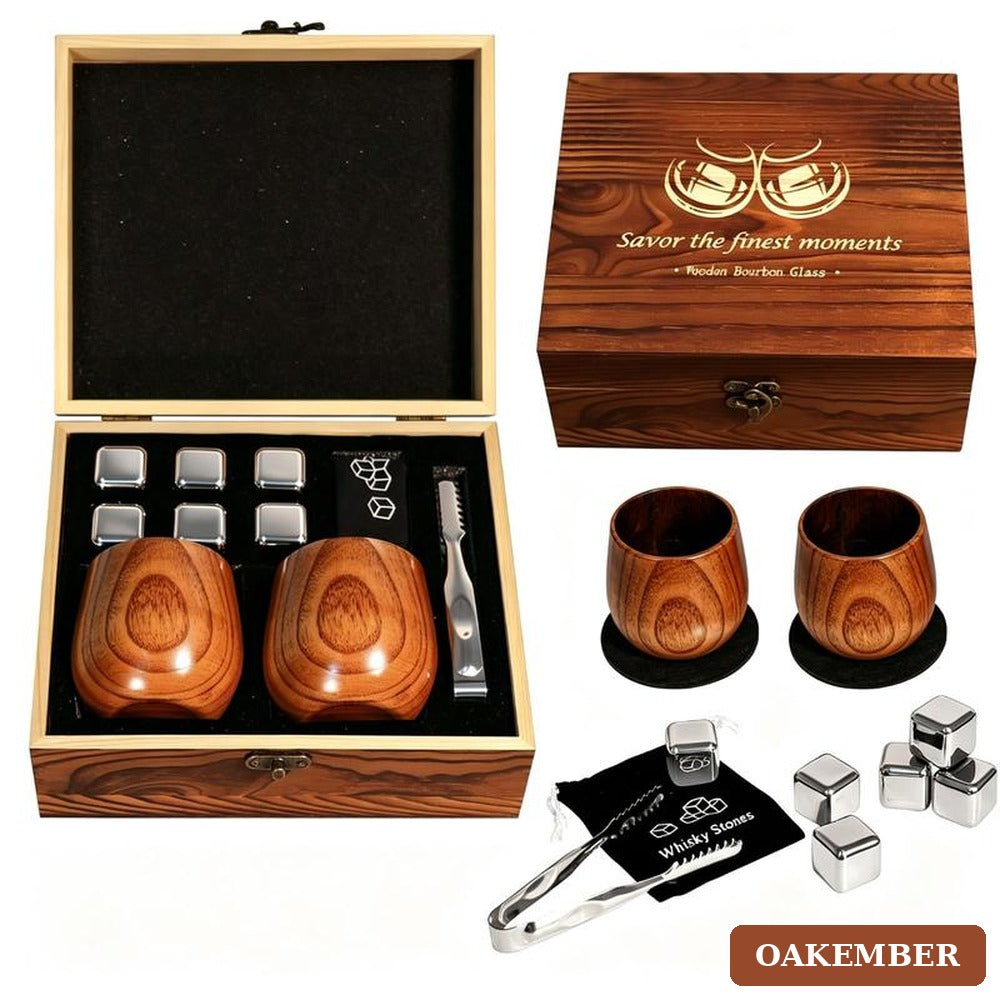 Oakember charred oak whiskey glasses gift set - image 1