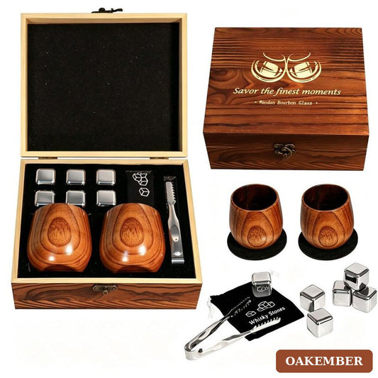 Oakember charred oak whiskey glasses gift set - image 1